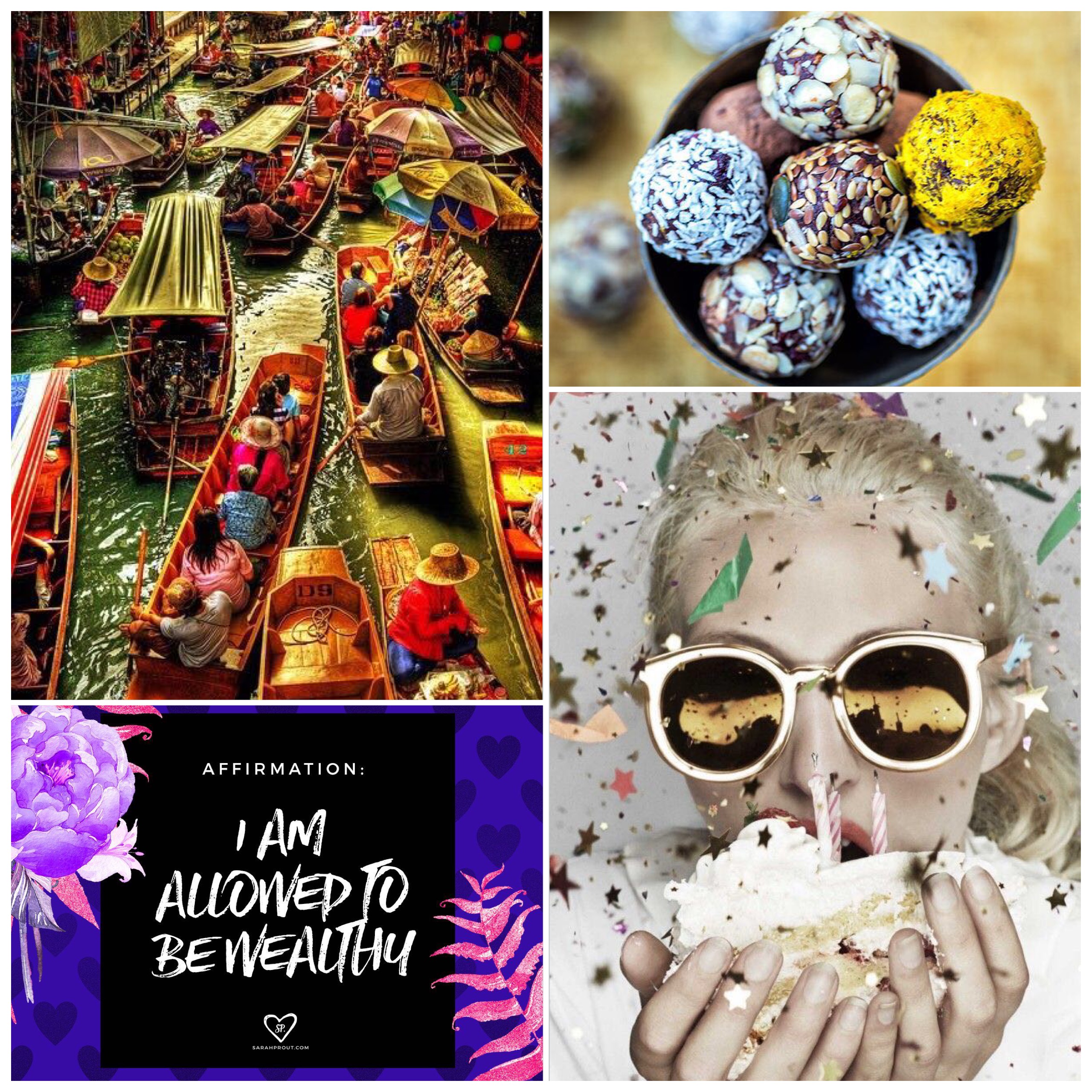 Fab Friday - floating markets, raw vegan bliss balls, Money mindset affirmation, Karen walker 10 years
