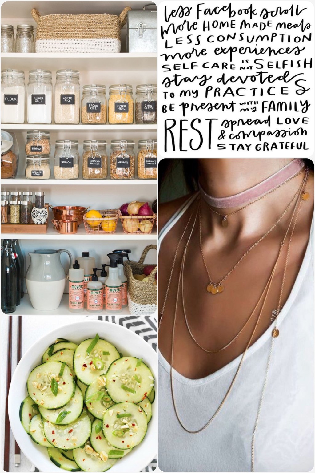Fab Friday - goals, necklace layering, Thai cucumber salad, pantry zero waste
